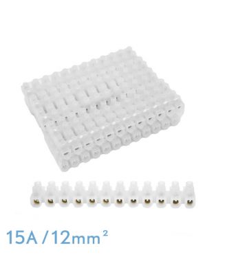 Regleta Ficha De Empalme 15a/12mm2 Pe Semitransparente 12 Fichas Flexible Y Facil Cortar