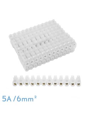 Regleta Ficha De Empalme 5a/6mm2 Pe Semitransparente 12 Fichas Flexible Y Facil De Cortar