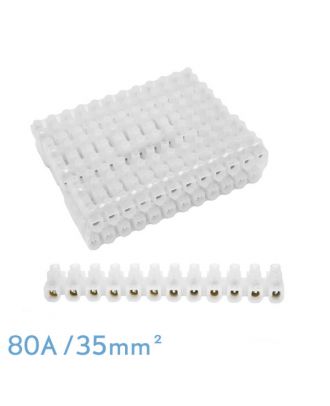 Regleta Ficha De Empalme 80a/35mm2 Pe Semitransparente 12 Fichas Flexible Y Facil Cortar