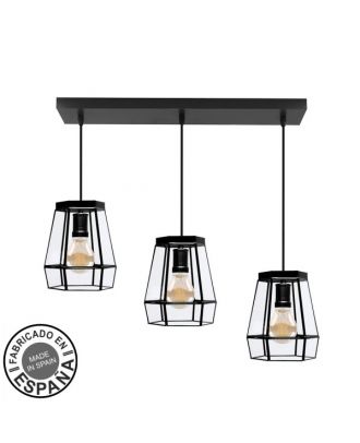 Regleta Guia 3xe27 Negro Regx64x15 Cm