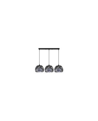 Regleta Latina Negra 3xe27 Regx74x20cm