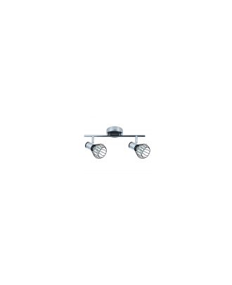 Regleta Mateo 2xe14 Cromo/negro 15x36,5x8,5 Cm