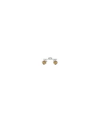 Regleta Nando 2xe14 Cromo-blanco/mad.clara  Focos Orientables 16x36,5x10 Cm