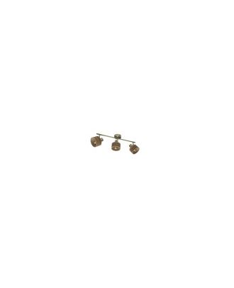 Regleta Nando 3xe14 Cuero/mad.oscura  Focos Orientables 16x51x10 Cm