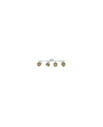 Regleta Nando 4xe14 Cromo-blanco/mad.clara  Focos Orientables 16x73x10 Cm