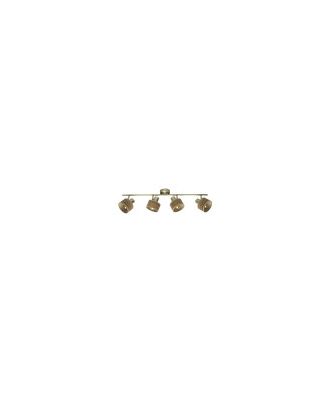 Regleta Nando 4xe14 Cuero/mad.oscura  Focos Orientables 16x73x10 Cm