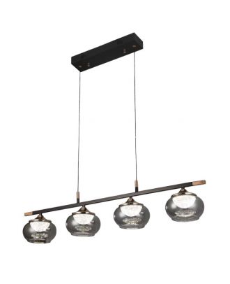 Regleta Pompeya 4l Negro 28w 3000-4000-6000k C/remoto Y Reg.intensidad 2520lm Regx91x15 Cm
