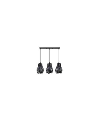 Regleta Ragusa Negra 3xe27 Regx64x16cm