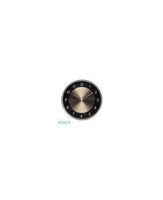Reloj De Pared Berwin Aluminio-negro 30d Movimiento Continuo