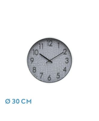 Reloj De Pared Higueron Blanco/gris 30x30x4 Cm Movimiento Continuo