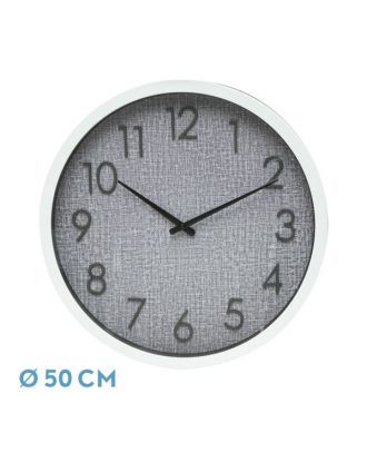 Reloj De Pared Higueron Blanco/gris 50x50x5 Cm Movimiento Continuo