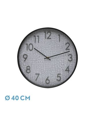Reloj De Pared Higueron Negro/gris 40x40x4 Cm Movimiento Continuo