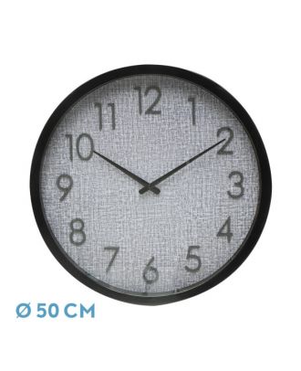 Reloj De Pared Higueron Negro/gris 50x50x5 Cm Movimiento Continuo