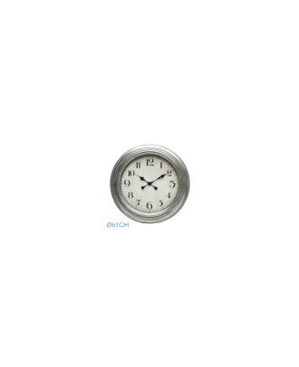 Reloj De Pared Iniko Plata 61d Agujas Retro Gran Tamaño
