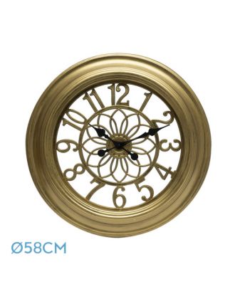 Reloj De Pared Kumico Oro 58d Agujas Retro Industrial Gran Tamaño 