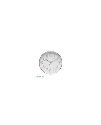 Reloj De Pared Minuto Plata 25d Mov.continuo