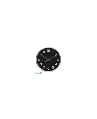 Reloj De Pared Team Aluminio-negro 30d  Movimiento Continuo