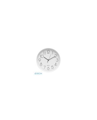 Reloj De Pared Tiempo Blanco 30d Mov.continuo
