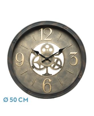 Reloj De Pared Torrox Cuero 50x50x5 Cm Movimiento Continuo