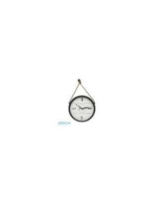 Reloj De Pared Zaman Negro 50d C/cuerda  Agujas Espada