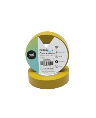 Rollo Cinta Aislante Pvc Amarilla 19mmx10m Para El Ectricista Flexible Y Duradera