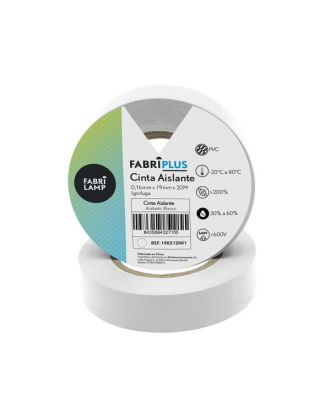 Rollo Cinta Aislante Pvc Blanca 19mmx20m Para Electricista Flexible Y Duradera