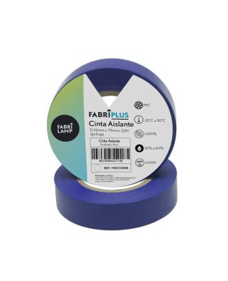 Rollo Cinta Aislante Pvc Azul 19mmx20m Para Electricista Flexible Y Duradera