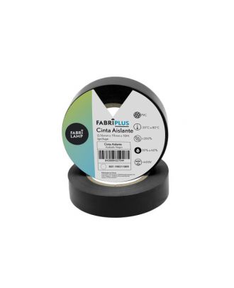 Rollo Cinta Aislante Pvc Negra 19mmx10m Para Electricista Flexible Y Duradera