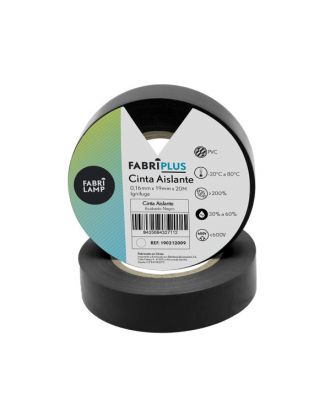 Rollo Cinta Aislante Pvc Negra 19mmx20m Para Electricista Flexible Y Duradera