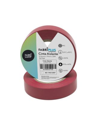 Rollo Cinta Aislante Pvc Rojo 19mmx20m Para Electricista Flexible Y Duradera