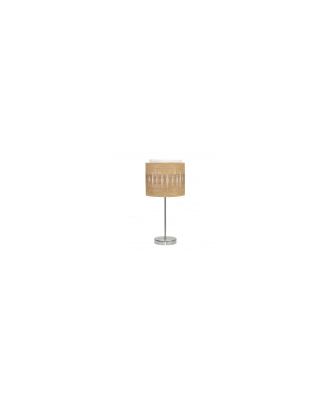 Sobremesa Alexandra 1xe14 Niquel/madera Clara 42x17x17 Cm