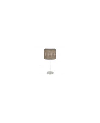 Sobremesa Alexandra 1xe14 Niquel/madera Gris 42x17x17 Cm