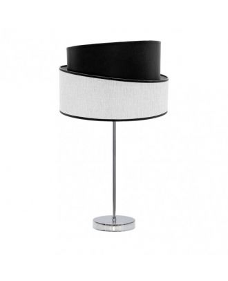 Sobremesa Alto Hara 1xe27 Cromo/blanco-negro 66x35x35 Cm