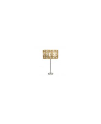 Sobremesa Alto Katerina 1xe27 Niquel/madera Clara 61x30x30 Cm