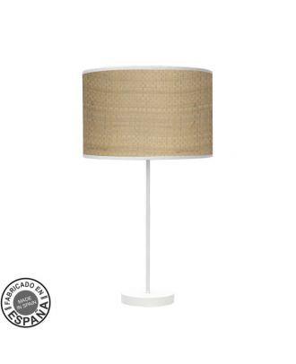 Sobremesa Alto Moda 1xe27 Blanco/cañizo Claro 63x30x30 Cm