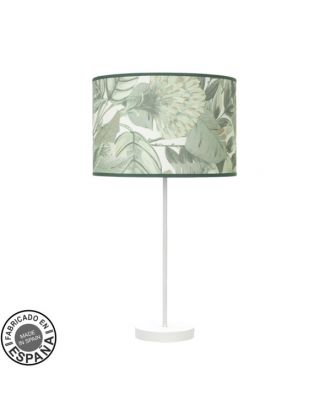 Sobremesa Alto Moda 1xe27 Blanco/hoja Verde 63x30x 30cm