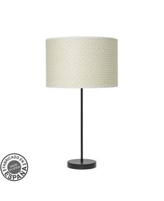 Sobremesa Alto Moda 1xe27 Negro/cañizo Blanco 63x30x30 Cm