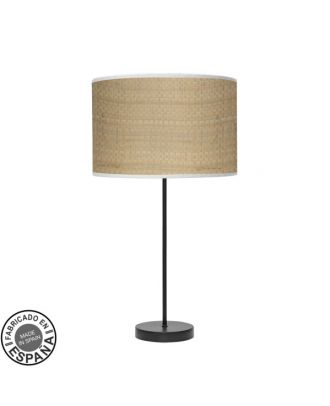 Sobremesa Alto Moda 1xe27 Negro/cañizo Claro 63x30x30 Cm