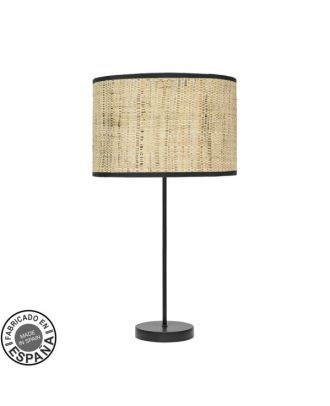 Sobremesa Alto Moda 1xe27 Negro/cañizo Oscuro 63x30x30 Cm
