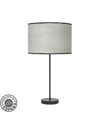 Sobremesa Alto Moda 1xe27 Negro/surco Gris 63x30x 30 Cm