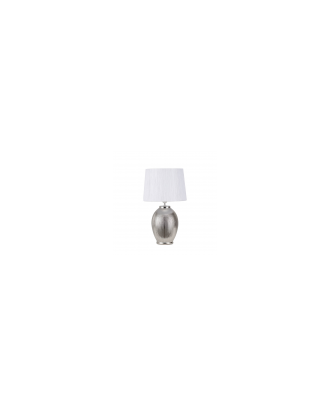 Sobremesa Ceramica Saima 1xe27 Plata Brillo C/pant Blanca 51x30x30 Cm