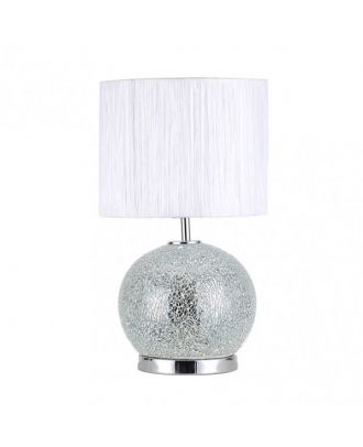 Sobremesa Cristal Secoya 1xe27+LED 5W 4000K 2 Encend.indep  50x30x30 Cm Mosaico Espejo/cromo  C/pant Blanca 