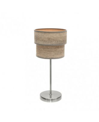 Sobremesa Doble Smile 1xe14 Niquel/madera Gris 44x18x18 Cm