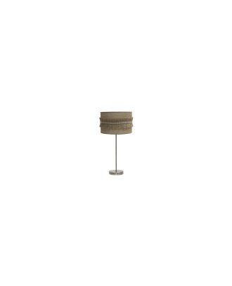 Sobremesa Grande Kala 1xe27 Cuero/saco 63x30x30 Cm Con Flecos