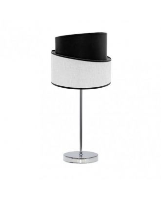 Sobremesa Hara 1xe14 Cromo/blanco-negro 45x18x18 Cm