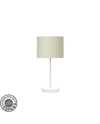 Sobremesa Moda 1xe14 Blanco/cañizo Blanco 42x17x17 Cm