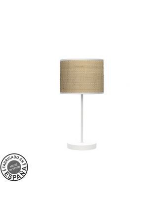 Sobremesa Moda 1xe14 Blanco/cañizo Claro 42x17x17Cm