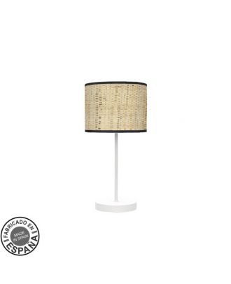 Sobremesa Moda 1xe14 Blanco/cañizo Oscuro 42x17x 17 Cm