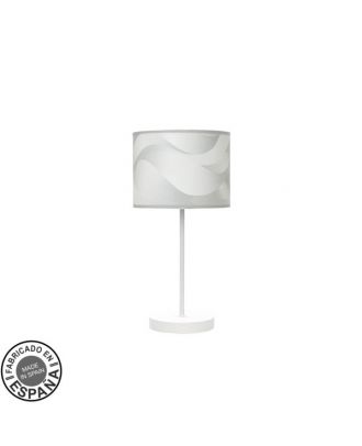 Sobremesa Moda 1xe14 Blanco/ola Gris 42x17x17cm