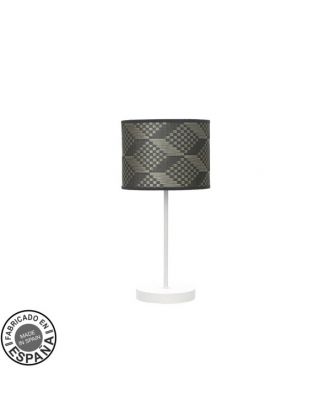Sobremesa Moda 1xe14 Blanco/tetris Gris 42x17x17cm